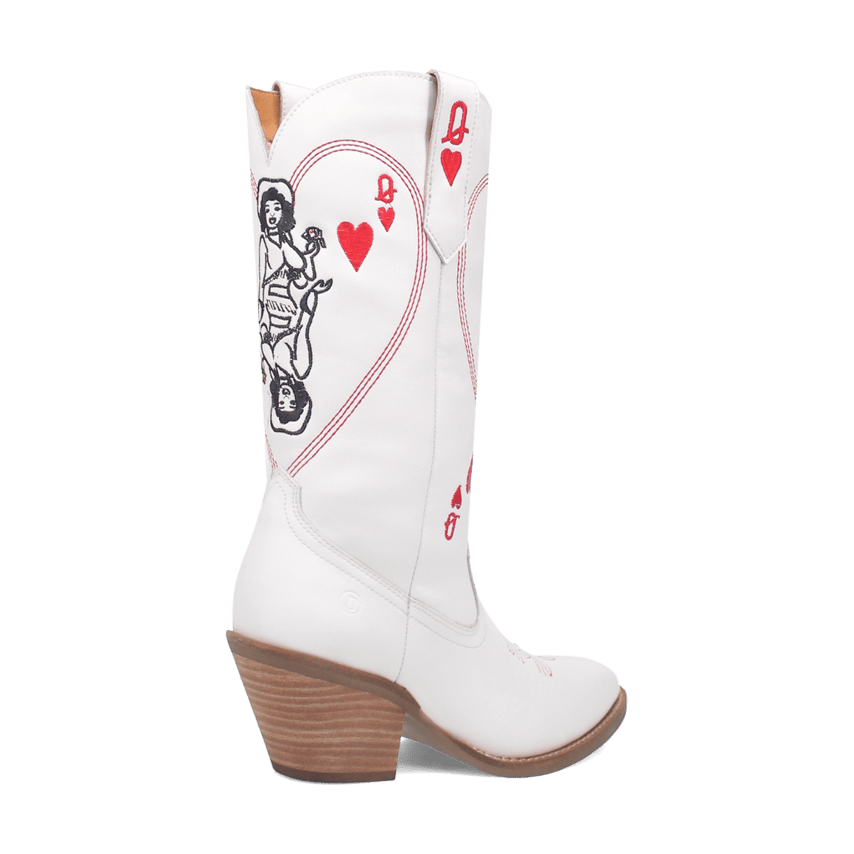 QUEEN A HEARTS LEATHER BOOT