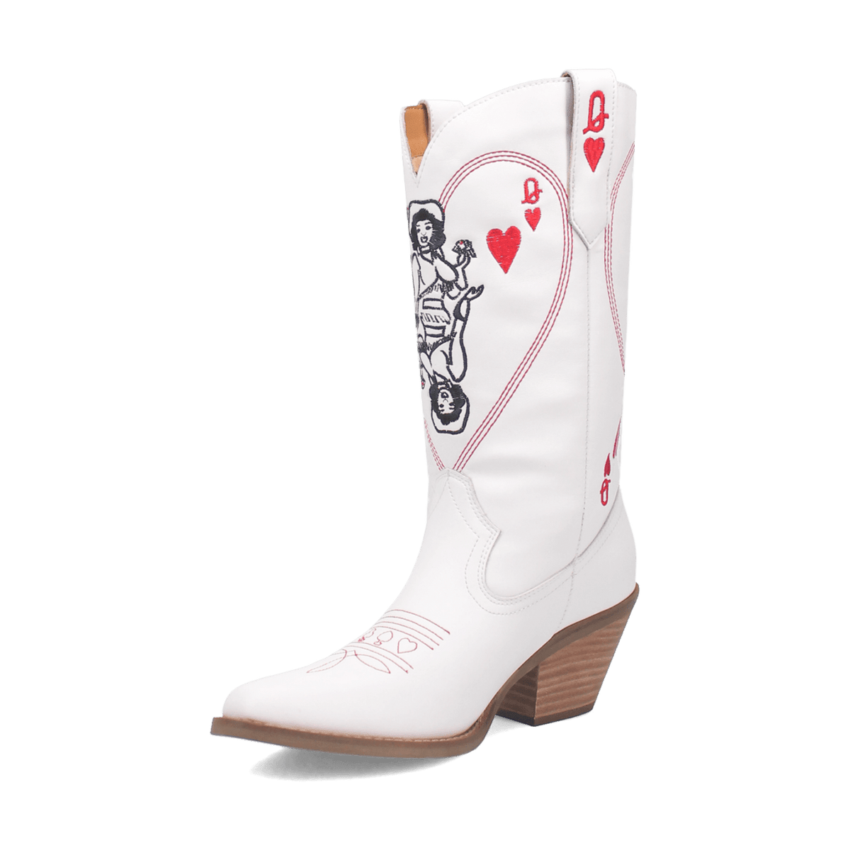 QUEEN A HEARTS LEATHER BOOT