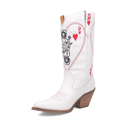 QUEEN A HEARTS LEATHER BOOT