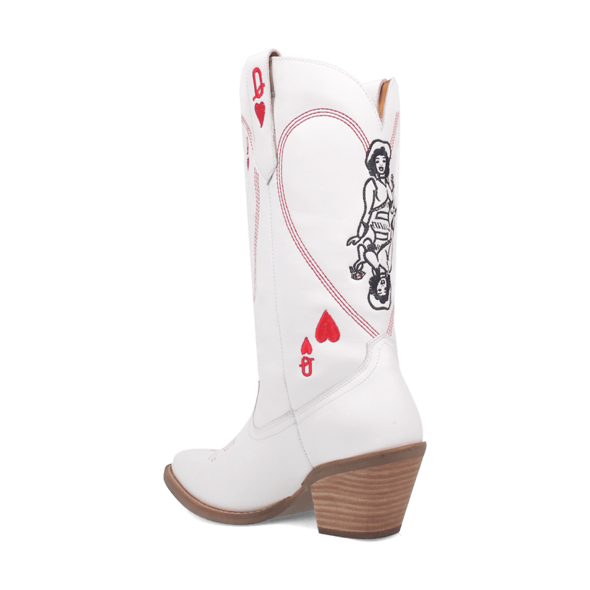 QUEEN A HEARTS LEATHER BOOT