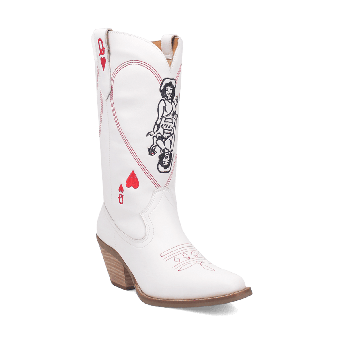 QUEEN A HEARTS LEATHER BOOT