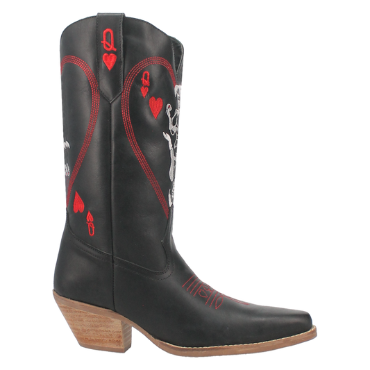 QUEEN A HEARTS LEATHER BOOT