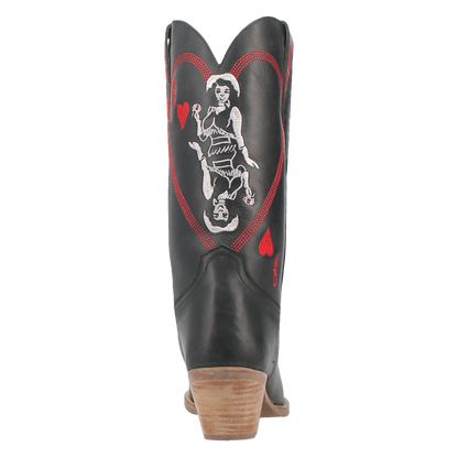 QUEEN A HEARTS LEATHER BOOT