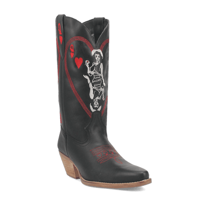 QUEEN A HEARTS LEATHER BOOT