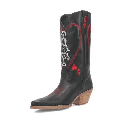 QUEEN A HEARTS LEATHER BOOT