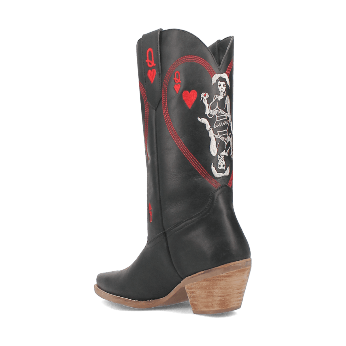 QUEEN A HEARTS LEATHER BOOT