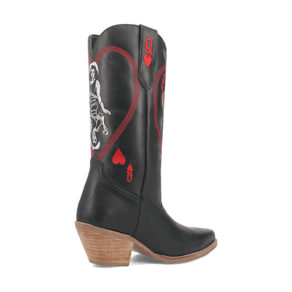 QUEEN A HEARTS LEATHER BOOT