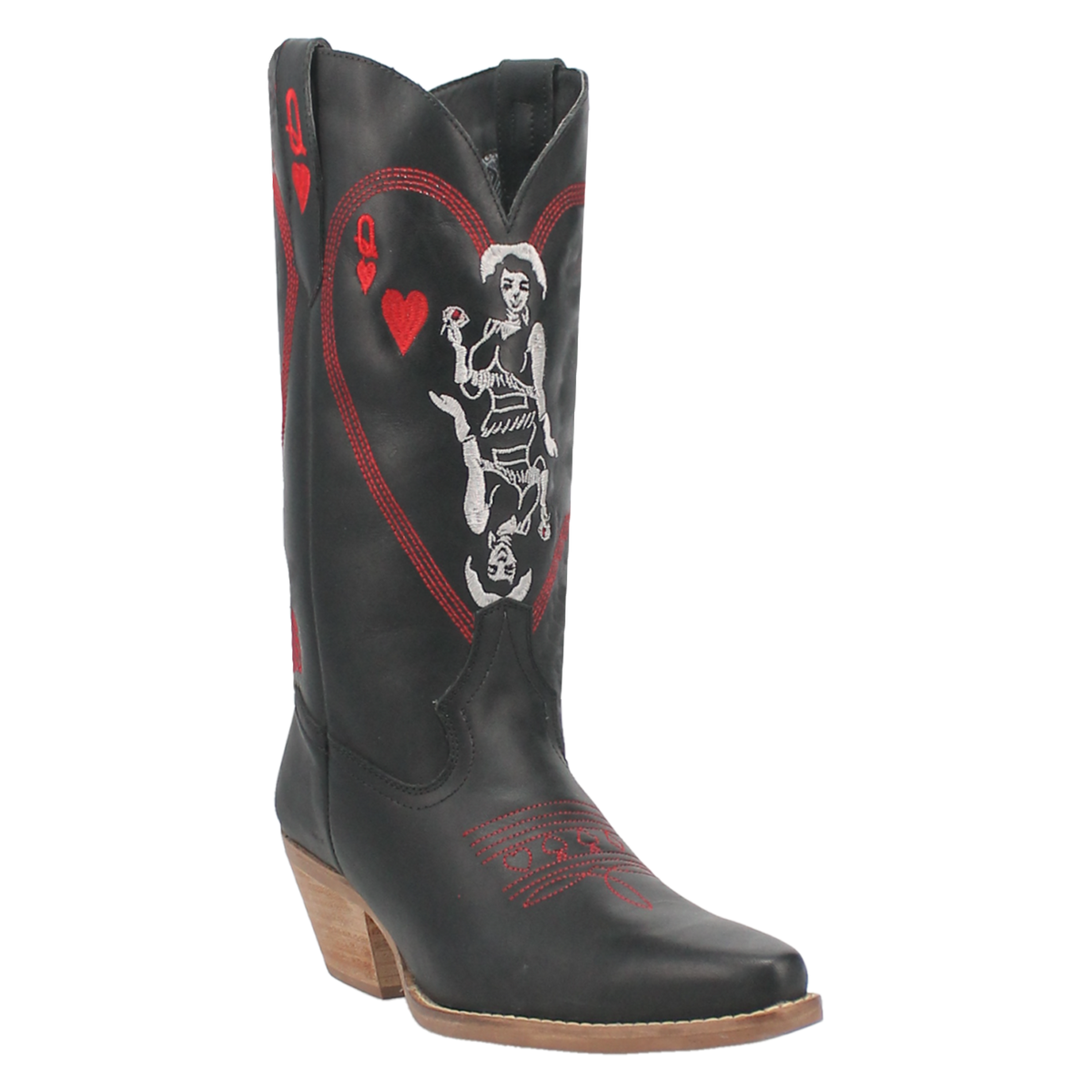 QUEEN A HEARTS LEATHER BOOT