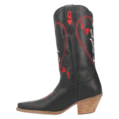 QUEEN A HEARTS LEATHER BOOT